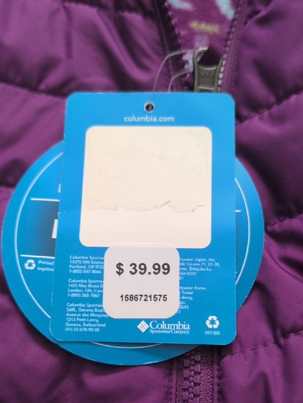 Columbia Girls' Purple Reversible Puffer Coat 4t Buffalos Nwt - Picture 2 of 6